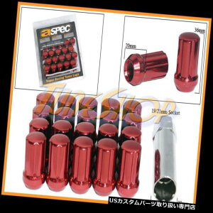 USibg ASPECXvC`[i[bNOibc12X1.5 1.5 ACORNzC[N[WOIRED T ASPEC SPLINE TUNER LOCK LUG NUTS 12X1.5 1.5 ACORN WHEELS RIMS CLOSE END RED T