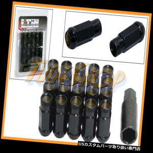 US�i�b�g MONSTER LUG 14X1.5 M14 1.5 48MM�G�N�X�e���h�z�C�[���i�b�g�����̊J�����I�[�v��20�u���b�N MONSTER LUG 14X1.5 M14 1.5 48MM EXTENDED WHEELS NUTS ACORN RIM OPEN END 20 BLACK �y���s�A���i�z