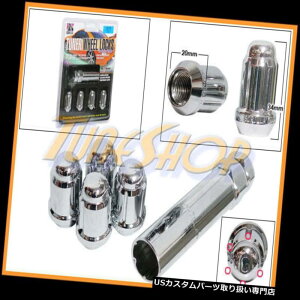 US�i�b�g 4 G���b�N�S�����`���[�i�[�z�C�[�����O�i�b�g5�|�C���g�L�[12 X 1.25 1.25 ACORN�N���[��N 4 G LOCK GORILLA TUNER WHEELS LUG NUT 5 POINT KEY 12X1.25 1.25 ACORN CHROME N