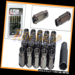 US�i�b�g MONSTER LUG 14X1.5 M14 48MM�g���z�C�[���i�b�g�����I�[�v���G���h�u���b�N�N���[�� MONSTER LUG 14X1.5 M14 48MM EXTENDED WHEEL NUT ACORN RIM OPEN END BLACK CHROME