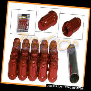 USibg MUTEKI CLOSE ENDXvC`[i[bNOibc12X1.5 1.5 ACORNzC[bhH MUTEKI CLOSE END SPLINE TUNER LOCK LUG NUTS 12X1.5 1.5 ACORN WHEELS RIMS RED H