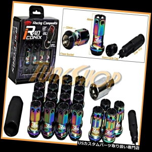 US�i�b�g KICS R40 ICONIX NEO-C���b�N���O�i�b�g12 x 1.25 1.25�����h���O���z�C�[�������N���[�YN KICS R40 ICONIX NEO-C LOCK LUG NUT 12x1.25 1.25 FLOATING ACORN WHEEL RIM CLOSE N