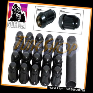 USibg 20 GORILLA SPLINE`[i[bNOibg12X1.25 1.25 ACORNzC[ubNN[W[S 20 GORILLA SPLINE TUNER LOCK LUG NUT 12X1.25 1.25 ACORN WHEEL RIM BLACK CLOSE S