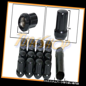 US�i�b�g 16 DUPLEX 7�X�v���C���z�C�[�����b�N���b�O�i�b�c�L�[14X1.5 M14 1.5 ACORN CLOSE END BLACK 16 DUPLEX 7 SPLINE WHEEL LOCK LUG NUTS KEY 14X1.5 M14 1.5 ACORN CLOSE END BLACK �y���s�A���i�z