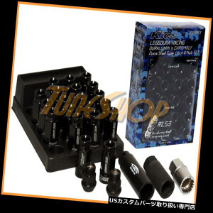 US�i�b�g KICS LEGGDURA 53MM�V�F���^�C�v�z�C�[�����b�N���O�i�b�g12X1.5 1.5 ACORN�����u���b�NT KICS LEGGDURA 53MM SHELL TYPE WHEELS LOCKS LUG NUTS 12X1.5 1.5 ACORN RIM BLACK T �y���s�A���i�z