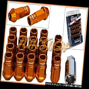 USibg ƃ[VORS-RgbA~jEbNibg12 x 1.25IWI[v WORK RACING RS-R EXTENDED FORGED ALUMINUM LOCK LUG NUTS 12 X 1.25 ORANGE OPEN N