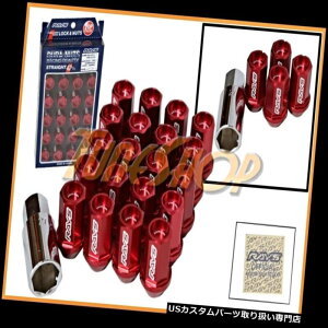 USナット VOLK RACING RAYSストレートL42デュラホイールロックナッツ12X1.5 1.5リムレッドM VOLK RACING RAYS STRAIGHT L42 DURA WHEELS LOCK LUG NUTS 12X1.5 1.5 RIM RED M