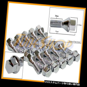 US�i�b�g 20 28MM�`���[�i�[�z�C�[�������{���g�i�b�g12x1.5 12 1.5�R�[���e�[�p�[�R�j�J���N���[�� 20 28MM TUNER WHEELS RIMS LUG BOLTS NUTS 12x1.5 12 1.5 CONE TAPER CONICAL CHROME