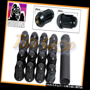 USibg 16SXvC`[i[bNOibg12X1.5 1.5 ACORNzC[ubNN[W[U 16 GORILLA SPLINE TUNER LOCK LUG NUT 12X1.5 1.5 ACORN WHEELS RIMS BLACK CLOSE U