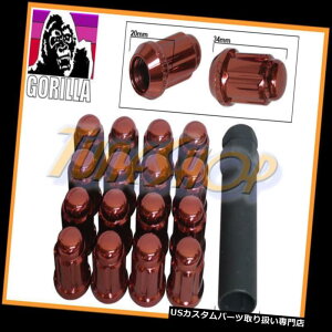 USibg 16 GORILLA SPLINE`[i[bNOibg12X1.5 1.5 ACORNzC[bhN[YH 16 GORILLA SPLINE TUNER LOCK LUG NUT 12X1.5 1.5 ACORN WHEELS RIMS RED CLOSE H