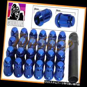 USibg 24 GORILLA SPLINE`[i[bNOibg12X1.5 1.5 ACORNzC[u[N[YU 24 GORILLA SPLINE TUNER LOCK LUG NUT 12X1.5 1.5 ACORN WHEELS RIMS BLUE CLOSE U