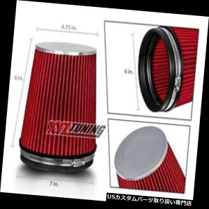 USGACe[N Ci[_Ng 6 "REDgbNV[gptH[}XnCt[R[hGACe[NR[hCtB^[ 6" RED Truck Short Performance High Flow Cold Air Intake Cone Dry Filter