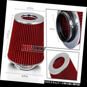 USGACe[N Ci[_Ng 2.5 "RED̍\̗̍₽C̎ւ̊tB^[ 2.5" RED Performance High Flow Cold Air Intake Cone Replacement Dry Filter