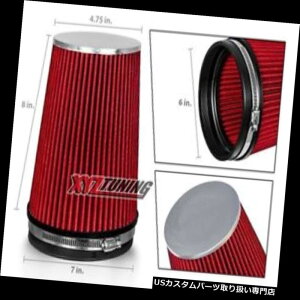 US�G�A�C���e�[�N �C���i�[�_�N�g 6 RED�g���b�N�����O�p�t�H�[�}���X�n�C�t���[�R�[���h�G�A�C���e�[�N�R�[���h���C�t�B���^�[ 6 RED Truck Long Performance High Flow Cold Air Intake Cone Dry Filter �y���s