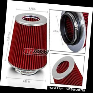 USGACe[N Ci[_Ng 3.5 "RED̍\̗̍₽C̎ւ̊tB^[ 3.5" RED Performance High Flow Cold Air Intake Cone Replacement Dry Filter