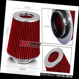 US�G�A�C���e�[�N �C���i�[�_�N�g 2.75�C���`70 mm�R�[���h�G�A�C���e�[�N�R�[�������p�t�B���^�[2.75 ���b�h�V�{���[ 2.75 Inches 70 mm Cold Air Intake Cone Replacement Filter 2.75 RED Chevy �y���s�A���i�z