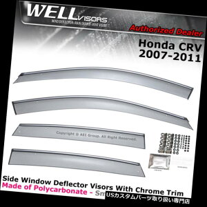 �x���g�o�C�U�[ �h�A�o�C�U�[ ���C���K�[�h �z���_CRV 07-11�E�B���h�E�o�C�U�[�E�B���h���C���K�[�h�f�B�t���N�^�[�N���[���pWELLvisors WELLvisors For Honda CRV 07-11 Window Visors Wind Rain Guard Deflector Chr