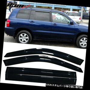 xgoCU[ hAoCU[ CK[h 01-07g^nC_[ANEBhEoCU[4ZbgɃtBbg Fits 01-07 Toyota Highlander Acrylic Window Visors 4Pc Set