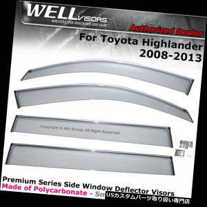 �x���g�o�C�U�[ �h�A�o�C�U�[ ���C���K�[�h WELLvisors�g���^�n�C�����_�[08-13�T�C�h�o�C�U�[�o�C�T�C�h�N���[�� WELLvisors Toyota Highlander 08-13 Side Clip on Window Visors Chrome