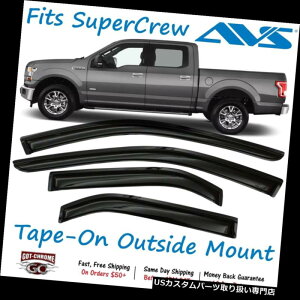 ベントバイザー ドアバイザー レインガード フォードF150スーパークルー2009-2014用94155 AVS 4pcウィンドウベントバイザーレインガード 94155 AVS 4pc Window Vent Visor Rain Guards for Ford F150 Super Crew 2009-2014