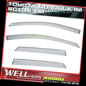 ベントバイザー ドアバイザー レインガード Corolla iM / Scion iM 16-18ウィンドウバイザー用Wellvisors Rain Sunウィンドデフレクター Wellvisors Rain Sun Wind Deflectors For Corolla iM/Scion iM 16-18 Window Visors
