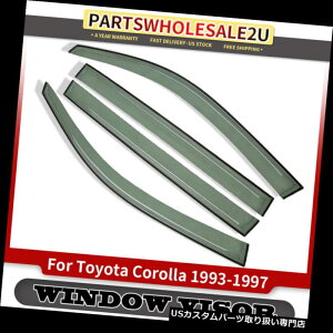 xgoCU[ hAoCU[ CK[h 4xEBhEoCU[xgCK[hV[htBbgg^J[1993-1997 4Dr Sedan 4x Window Visors Vent Rain Guards Shields fit Toyota Corolla 1993-1997 4Dr 