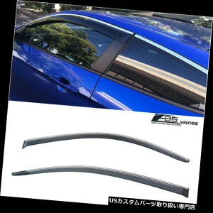 xgoCU[ hAoCU[ CK[h TChEBhEoCU[ftN^[W / 16Abvz_VrbN2DrN[ypN[g Side Window Visors Deflectors W/ Chrome Trim For 16-Up Honda Civic 2D