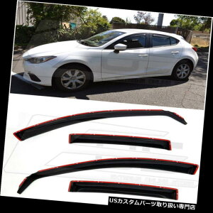 xgoCU[ hAoCU[ CK[h Mazda 3 2014-2018N̉̂߂̃`l̃TChEBhẼoCU[̉J̃ftN^EOS EOS In Channel Side Window Visors Rain Deflectors For Mazda 3 2014-2018 S