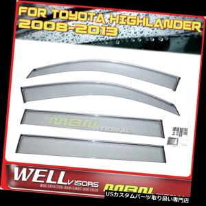 �x���g�o�C�U�[ �h�A�o�C�U�[ ���C���K�[�h Wellvisors Rain Sun Wind Deflectors�g���^�n�C�����_�[08-13�E�B���h�E�o�C�U�[�N���[�� Wellvisors Rain Sun Wind Deflectors Toyota Highlander 08-13 Window Visors Chrome
