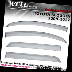 �x���g�o�C�U�[ �h�A�o�C�U�[ ���C���K�[�h WELLvisors�g���^�Z�R�C�A08-18�T�C�h�o�C�T�C�h�E�B���h�E�N���b�v�o�C�U�[�N���b�v�I�� WELLvisors Toyota Sequoia 08-18 Side Clip on Window Visors Clip-on