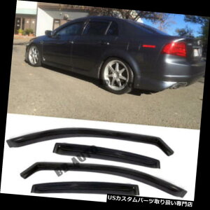 ベントバイザー ドアバイザー レインガード 04-08アキュラTLインチャネルスタイルサイドウィンドウバイザーデフレクタレインガード用 For 04-08 Acura TL In-Channel Style Side Window Visors Deflectors Rain Gua