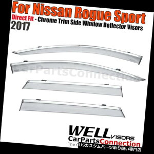 ベントバイザー ドアバイザー レインガード WellVisorsウィンドウバイザー2017-2018 17 18日産ローグスポーツサイドデフレクター WellVisors Window Visors 2017-2018 17 18 For Nissan Rogue Sport Side Deflectors