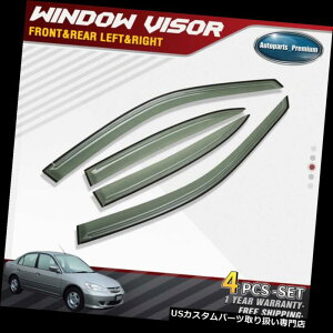 xgoCU[ hAoCU[ CK[h z_VrbN2001-05 4DoorZ_p4xEBhEoCU[VF[hxgCTK[h 4x Window Visors Shades Vent Rain Sun Guards for Honda Civic 2001-05 4Door 