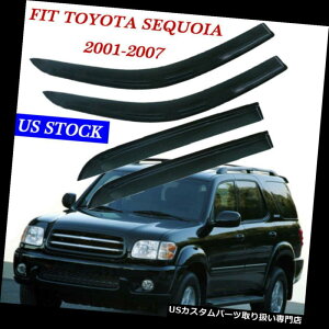 xgoCU[ hAoCU[ CK[h 2001-2007g^ZRCA4pcEBhExgK[hoCU[̃`lOe[vI For 2001-2007 Toyota Sequoia 4pc Window Vent Guard Visors Out of Channel Tape-On
