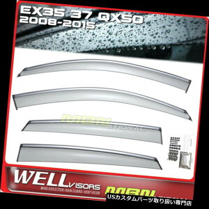 �x���g�o�C�U�[ �h�A�o�C�U�[ ���C���K�[�h EX35 EX37 QX50 08-15�E�B���h�E�o�C�U�[�N���[���pWellvisors Rain Sun Wind Deflectors Wellvisors Rain Sun Wind Deflectors For EX35 EX37 QX50 08-15 Window Visor Chrome
