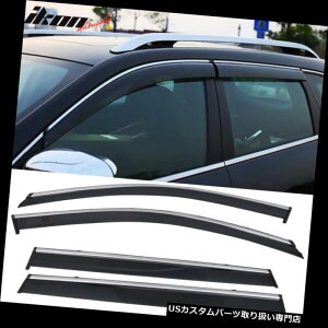 �x���g�o�C�U�[ �h�A�o�C�U�[ ���C���K�[�h 14-18�W�[�v�`�F���L�[�|���J�[�{�l�[�g�E�B���h�E�o�C�U�[w /�N���[���g����4���� Fits 14-18 Jeep Cherokee Polycarbonate Window Visors w/ Chrome Trim 4Pc Set