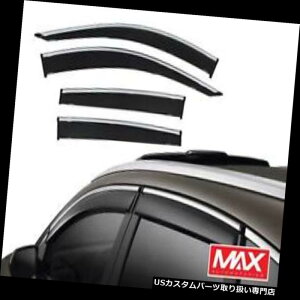 �x���g�o�C�U�[ �h�A�o�C�U�[ ���C���K�[�h 17-18�z���_CR-V�N���[���g�����E�B���h�E�o�C�U�[�x���g���C���E�F�U�[�K�[�h�f�B�t���N�^�[4�s�[�X 17-18 Honda CR-V Chrome trim Window Visor Vent Rain Weather