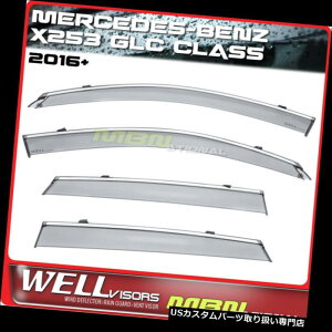 �x���g�o�C�U�[ �h�A�o�C�U�[ ���C���K�[�h Wellvisors Rain Sun�E�B���h�f�t���N�^�[X253 MB GLC-Class 16-18�E�B���h�E�o�C�U�[�N���[�� Wellvisors Rain Sun Wind Deflectors X253 MB GLC-Class 16-18 Window Visors Chrome