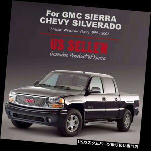 xgoCU[ hAoCU[ CK[h GMC Sierra / Silverado 99-06p2̃tgPCɃX[NEBhExgoCU[e[v Smoke Window Vent Visors Tape On 2 Front pc for GMC Sierra / Silverado 99-06 NEW