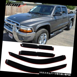 xgoCU[ hAoCU[ CK[h `ll̃AN̑̃oCU[4PcZbg00-04 DakotãNH[h̃^NV[ɍ܂ Fits 00-04 Dakota Quad Cab In Channel Style Acrylic Window Visors 4Pc