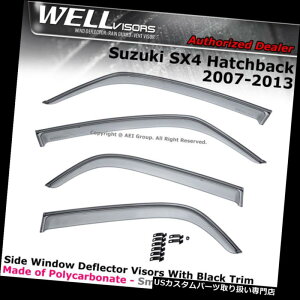 xgoCU[ hAoCU[ CK[h WELLvisorsXYLSX4 HB 07-13TChNbvEBU[oCU[ubN WELLvisors Suzuki SX4 HB 07-13 Side Clip on Window Visors Black