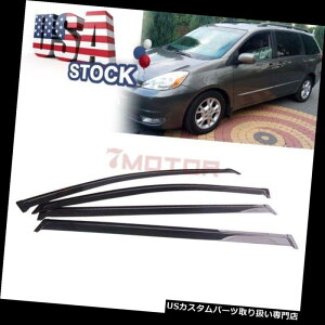 �x���g�o�C�U�[ �h�A�o�C�U�[ ���C���K�[�h �g���^�V�G�i2004-2009 7M�p�č�4�{���E�B���h�E�T�����C���o�C�U�[�x���g�K�[�h US 4Pcs Smoke Window Sun Rain Visors Vent Guard For Toyota Sienna 2004-2009 7M �y���s