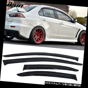 xgoCU[ hAoCU[ CK[h 08-17ɃtBbgOHT[ANEBhEoCU[4Zbg Fits 08-17 Mitsubishi Lancer Acrylic Window Visors 4Pc Set