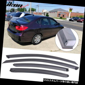 xgoCU[ hAoCU[ CK[h 07-10q_CGgANEBhEoCU[4ZbgɃtBbg Fits 07-10 Hyundai Elantra Acrylic Window Visors 4Pc Set