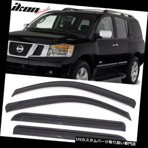 xgoCU[ hAoCU[ CK[h 04-16YA}_ANEBhEoCU[4PcZbgɃtBbg Fits 04-16 Nissan Armada Acrylic Window Visors 4Pc Set