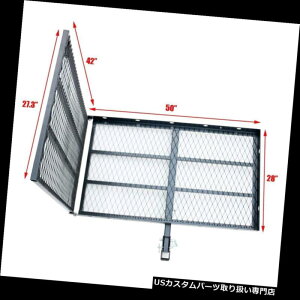J[S [t LA v܂肽ݎݕbN㕔tqb`}EgX`[ݕLA Hitch Mounted Steel Cargo Carrier with Ramp Folding Cargo Rack Rear