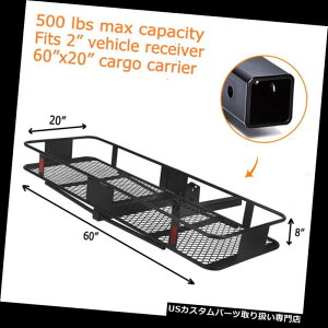 J[S [t LA 60 "܂肽ݎԃgbNݕLAoXPbgוbNqb`nE[V[o[ 60" Folding Car Truck Cargo Carrier Basket Luggage Rack Hitch Hauler Receiver