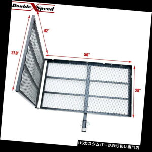 J[S [t LA v܂肽ݎݕbN㕔tqb`}EgX`[ݕLA Hitch Mounted Steel Cargo Carrier with Ramp Folding Cargo Rack Rear