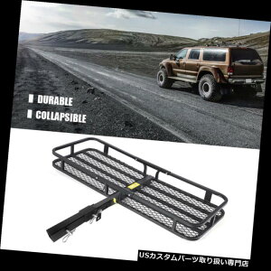 J[S [t LA ܂|Sݕ^D̉ו̃oXPbg2 "V[o[qb`nE[SUVgbN Folding Steel Cargo Carrier Luggage Basket 2"Receiver Hitch Hauler Car SUV Truck