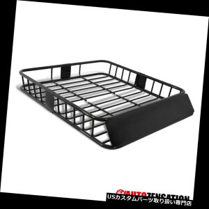 J[S [t LA ՓI64 "g\ȍ|S̒Ỉו̃LẢݕoXPbg̍ Universal 64" Extendable Steel Roof Rack Luggage Carrier Cargo Basket Black